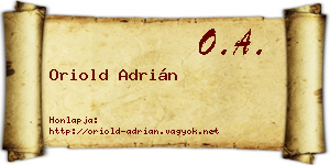 Oriold Adrián névjegykártya