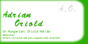 adrian oriold business card