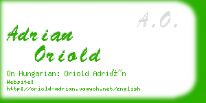adrian oriold business card